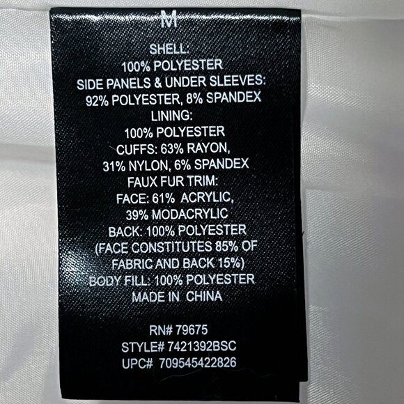 NWT London Fog White Belted Puffer Jacket, Faux Fur Hood, Size M - Winter Coats - Picture 7 of 9